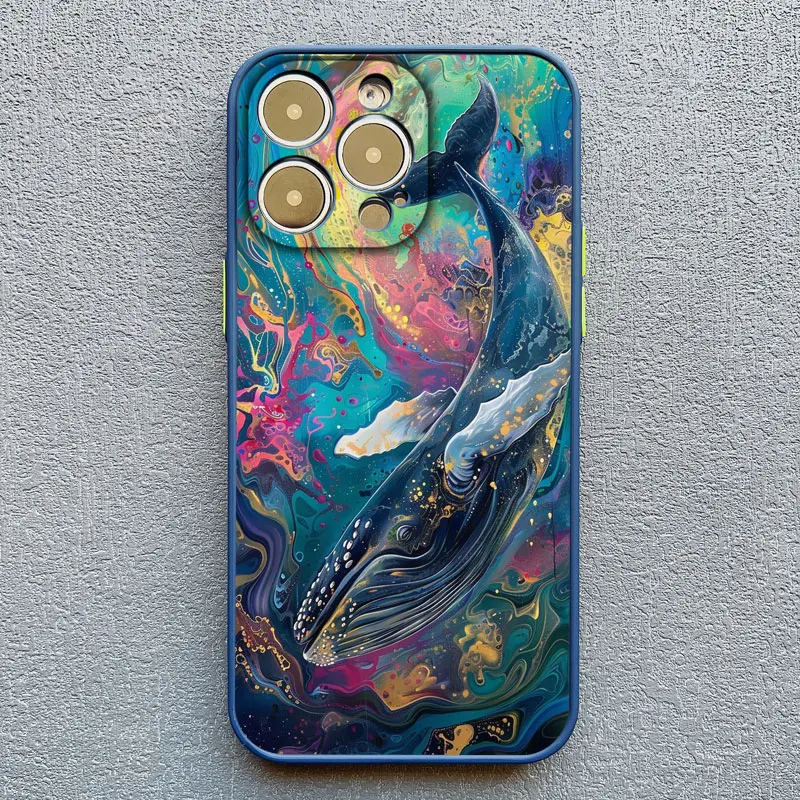 Weltraum-Ozean-Walfisch-Hai-Schwimm-Handyhülle für iPhone 17 16 15 14 11 12 13 Mini Pro Max Cover X XR X 16 15 14 Plus Fundas – Detail 3