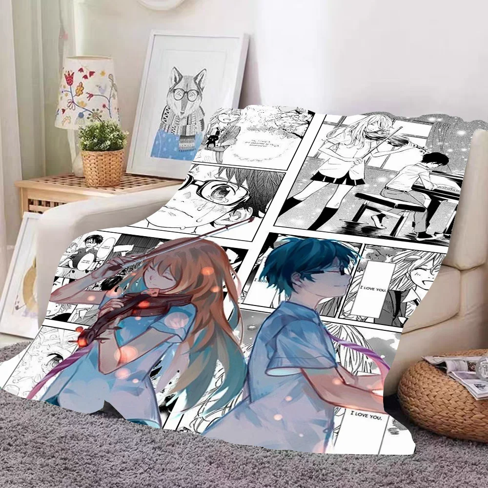 

Anime Y-your L-lie In A-april Blanket Design Lightweight Throw Blanket For Dorms, Naps, Living Room, Office,Sofa,All-Season