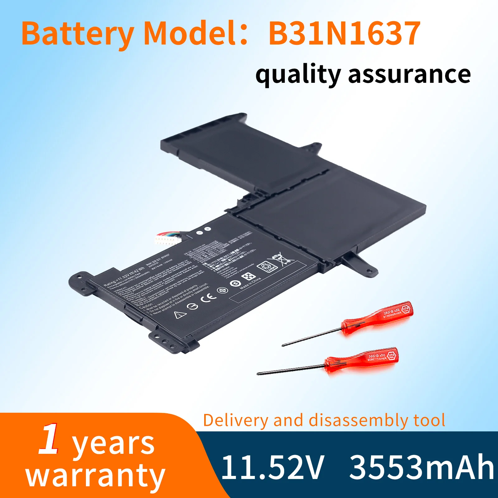 BVBH B31N1637 C31N1637 Laptop Battery for ASUS VivoBook X510 X510U X510UQ X510UA X510UAR X510UF S15 S510U S510UF S510UQ S510UN