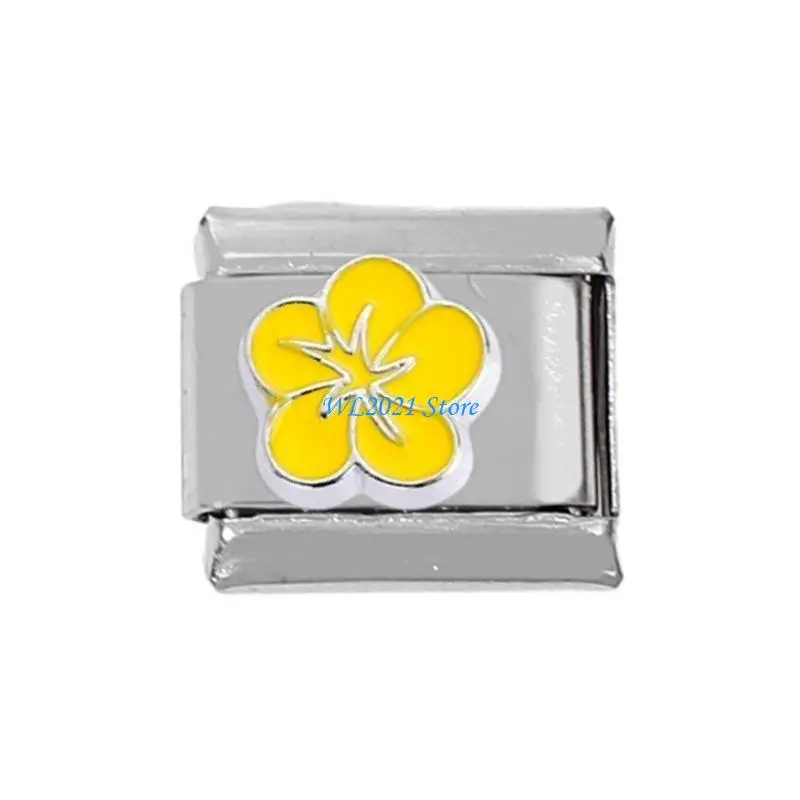 

G5GC Flower Series Italian Charm Stainless Steel Bracelet Making DIY Italian Links Fit for 9mm Bracelet Jewelry Accessaries