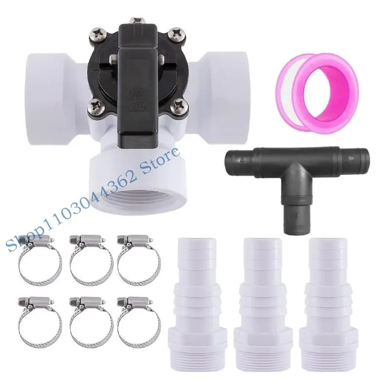 

Efficient Comprehensive Pool Maintenance Set 12pcs 3 Way Valves ABS Adapters 6 Stainless Clamps For Sand Filter Systems