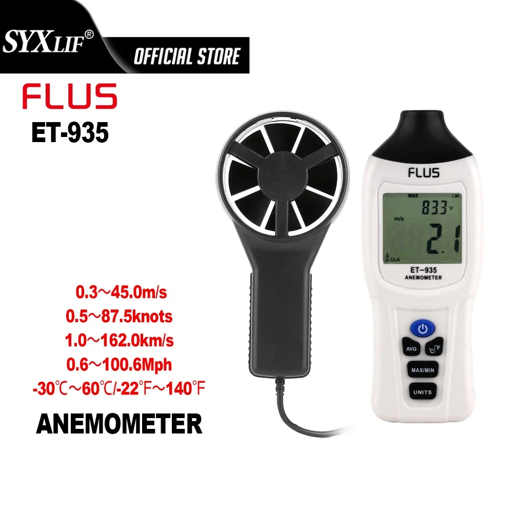 

Portable Digital Anemometer Wind Speed Meter Thermometer Wind Speed Sensor Meter Handheld Anemometro Windmeter LCD Display FLUS