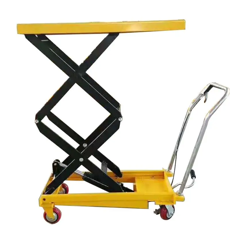 foot pump operated mobile lift table hydraulic scissor table