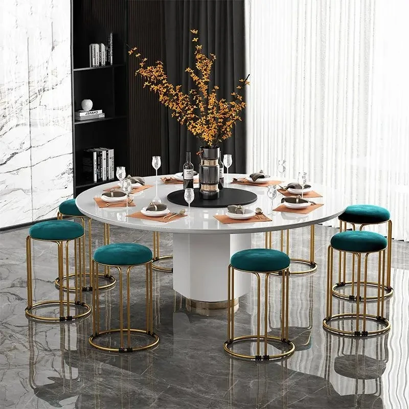 Rebar Round Stool Staable Soft Fabric Living Room Dining Table Bar Chair  Portable Lightweight Stool, Bedroom Dresser