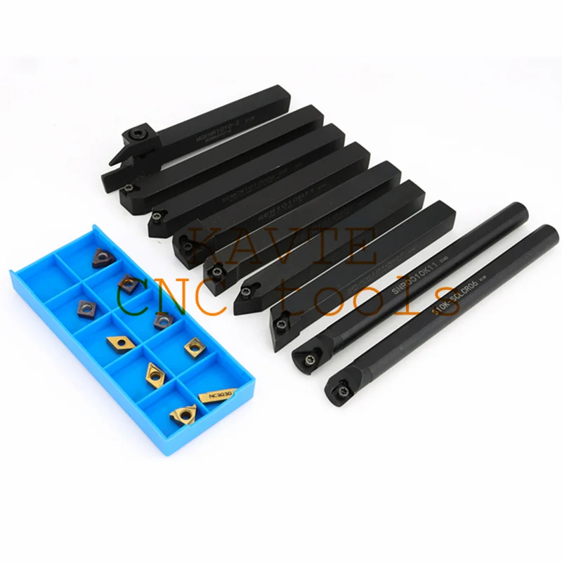 Porte-outils de tournage pour tour à tige de 8mm, 10mm, 12mm, 16mm, Barre de perçage, Outil de tournage, Coupe-tour, Supports de tiges et inserts pour tournage de métaux CNC