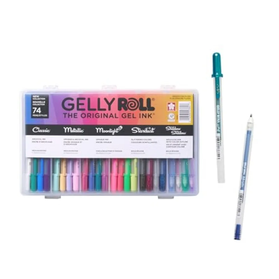 

Набор гелевых ручек Gelly Roll - подарочный набор - набор ручек с чернилами для ведения дневников, каллиграфии или рисования - разные размеры наконечников с футляром для хранения