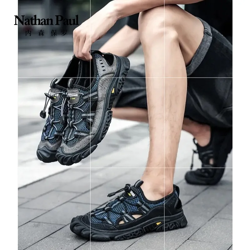 

2025 популярные модные нескользящие, дезодорирующие и износостойкие высококачественные легкие и дышащие повседневные сандалии с сеткой