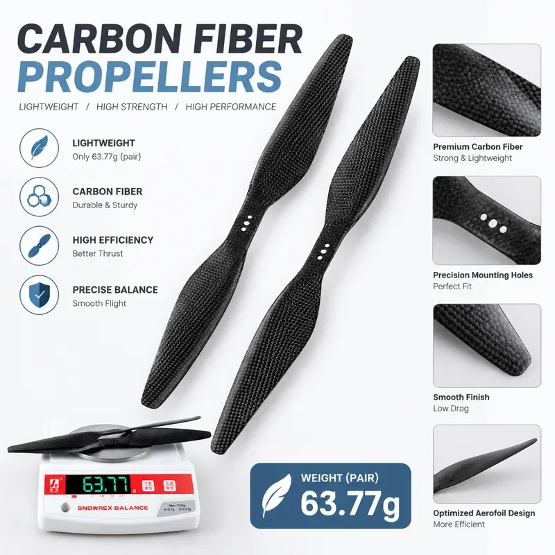 for TMOTOR 15 Inch Carbon Fiber Propeller Blade 1550 Straight Props for Multi-rotor Drone Accessories