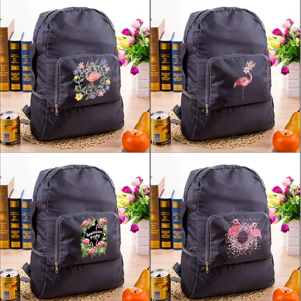 

New Lightweight Backpack Ultralight Packable Foldable Rucksacks Flamingo Print Outdoor Travel Hiking Kids Small Daypack Mini Bag