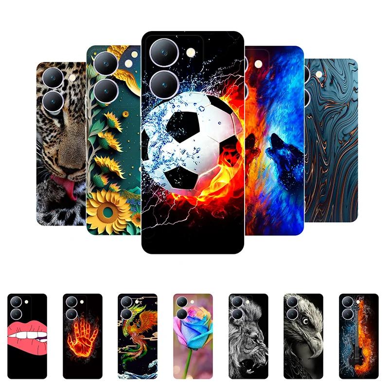 For Vivo Y27 5G Case Football Soft Silicone Back Cases for Vivo Y27 5G V2302 Y 27 Phone Cover on VivoY27 5G etui Fundas