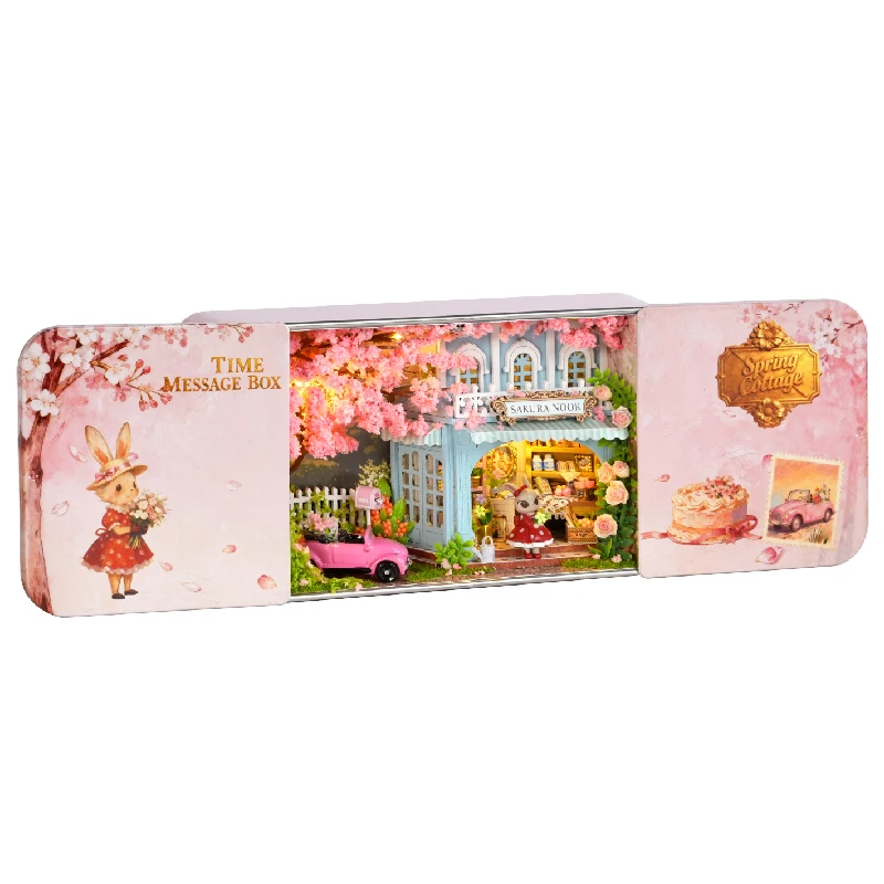 

DIY Book Nook Kit Miniature Dollhouse Box with LED Light 3D Wooden Puzzle Assembly Model Romantic Home Decoration Birthday Gifts