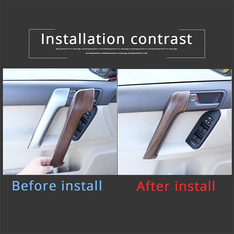 ABS Car styling Interior Door Handle Trim for Toyota Land Cruiser Prado FJ150 150 2010-2018 Car Interior Accessories 3 Styles