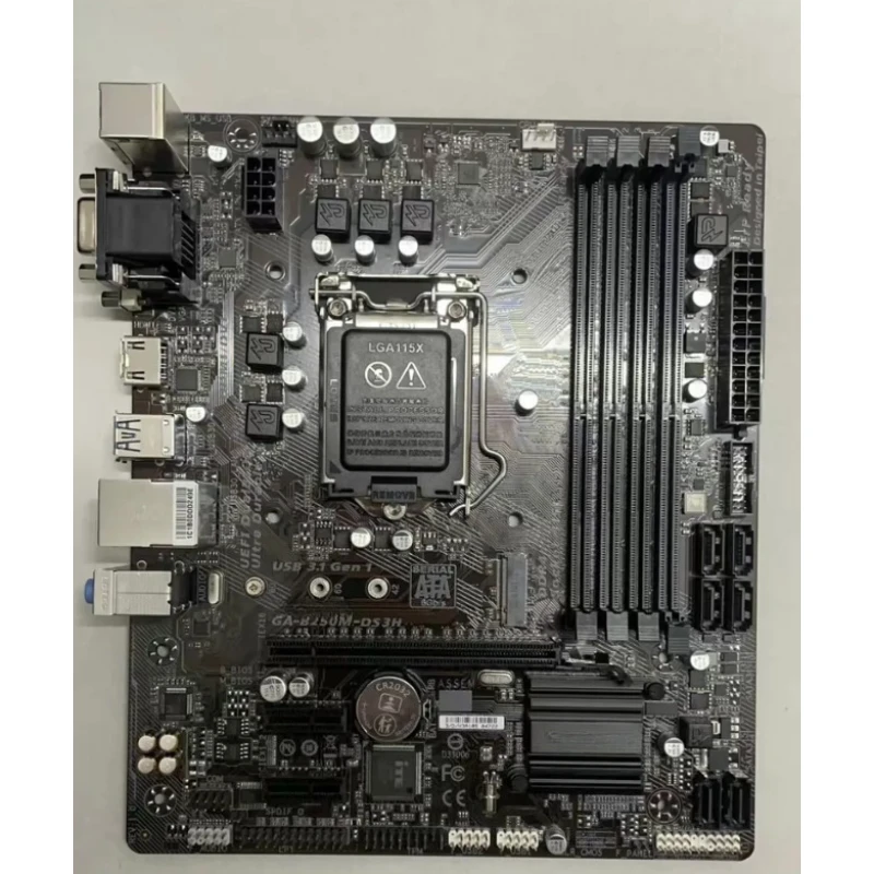 Used B250M-DS3H Motherboard LGA1151 Supports 6th 7th Gen CPU 4 DDR Slots M.2 HDMI VGA DVI Ports In Stock for Gigabyte