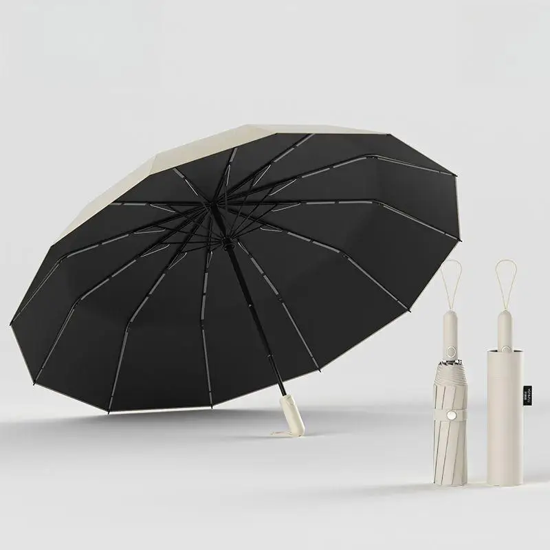 Automatic Sun Umbrella Enlarged Size Reinforced Windproof Rainproof Dual-purpose UV-protective Sunshade Car-mounted Umbrella