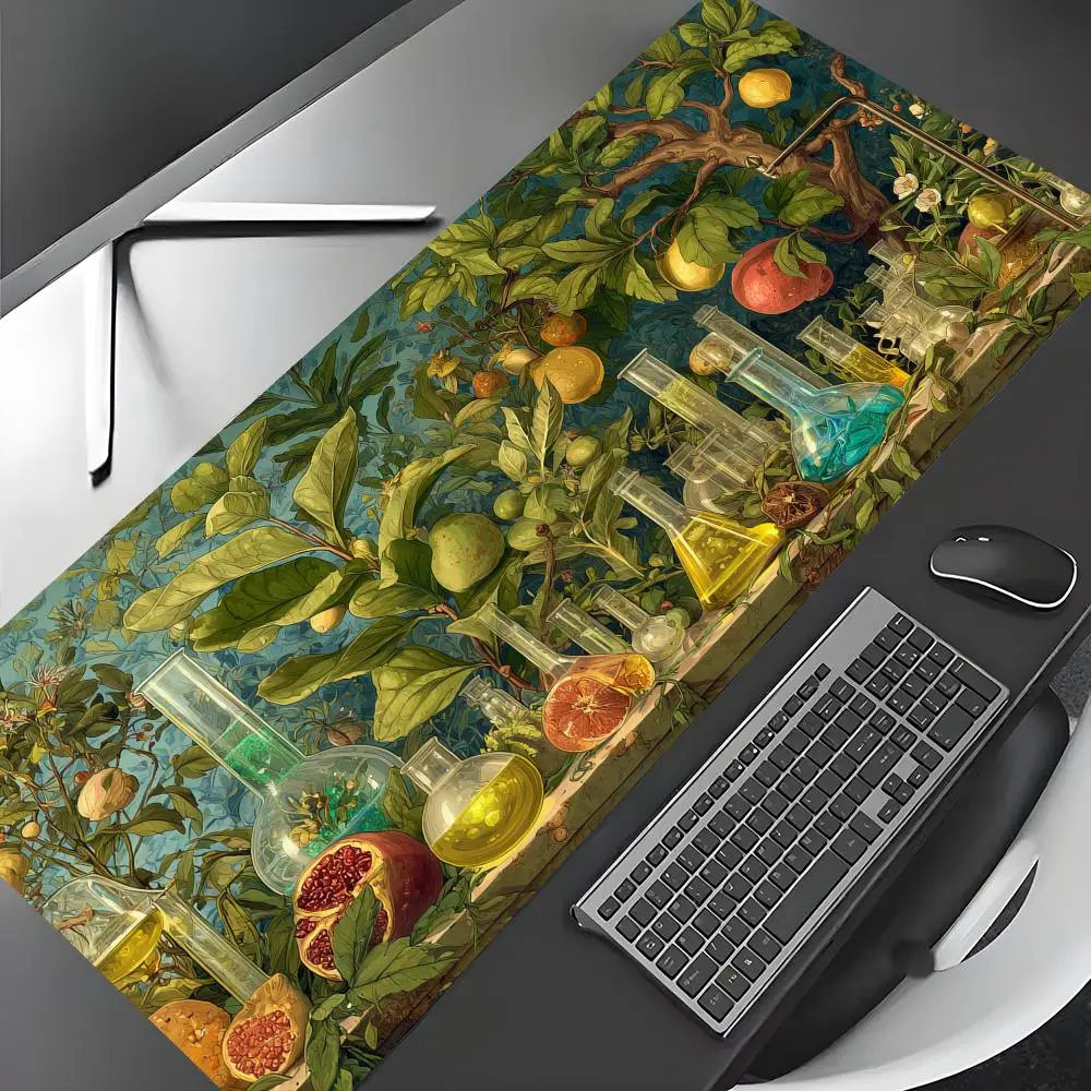 

Tropical Fruit Laboratory large Mouse Pad Gaming mats Non-Slip Desk Mat mouse carpet with Stitched Edge HD printing Office mat