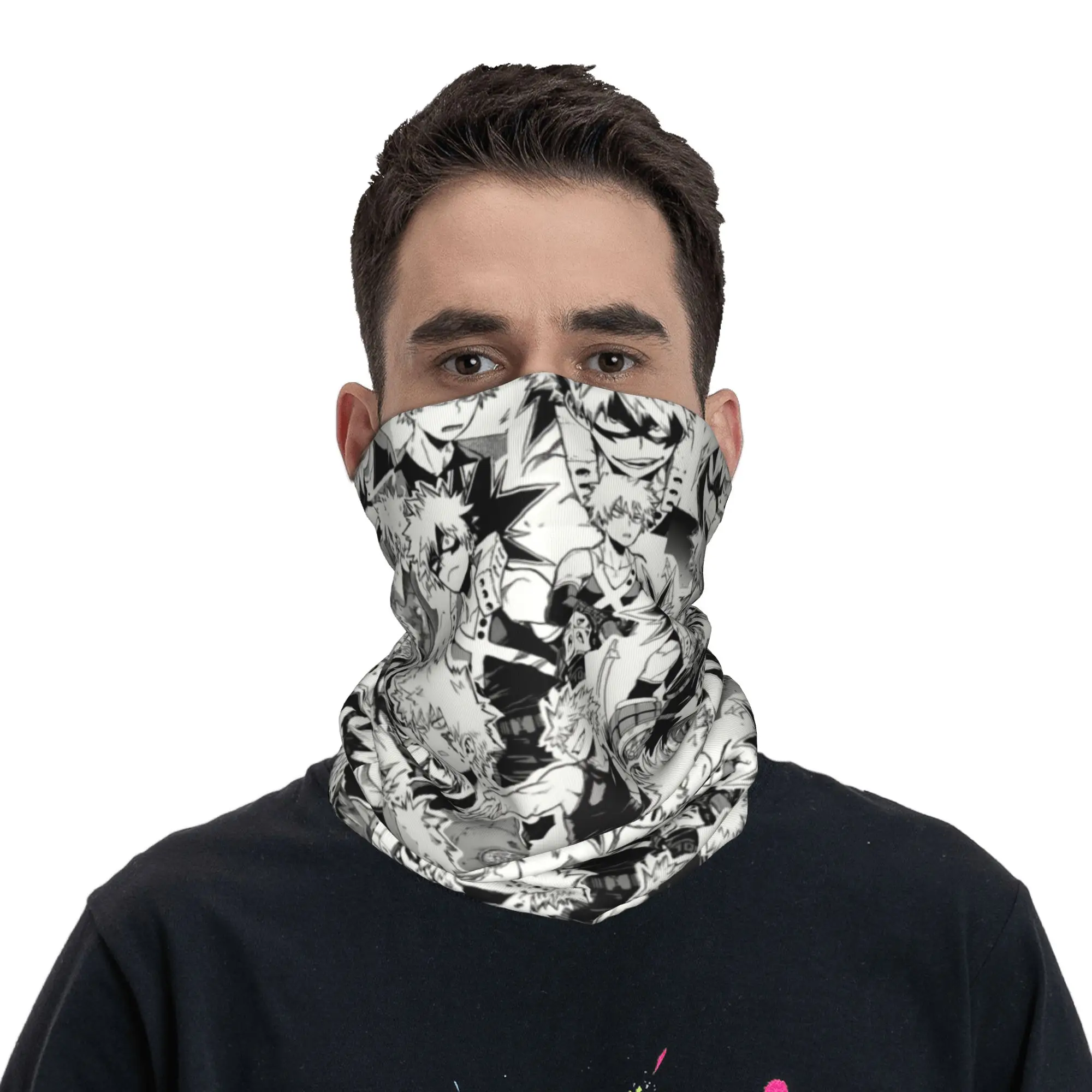 

My Hero Academia Bandana Neck Gaiter Windproof Face Scarf Cover Men Manga Katsuki Bakugo Izuku Midoriya Headwear Tube Balaclava