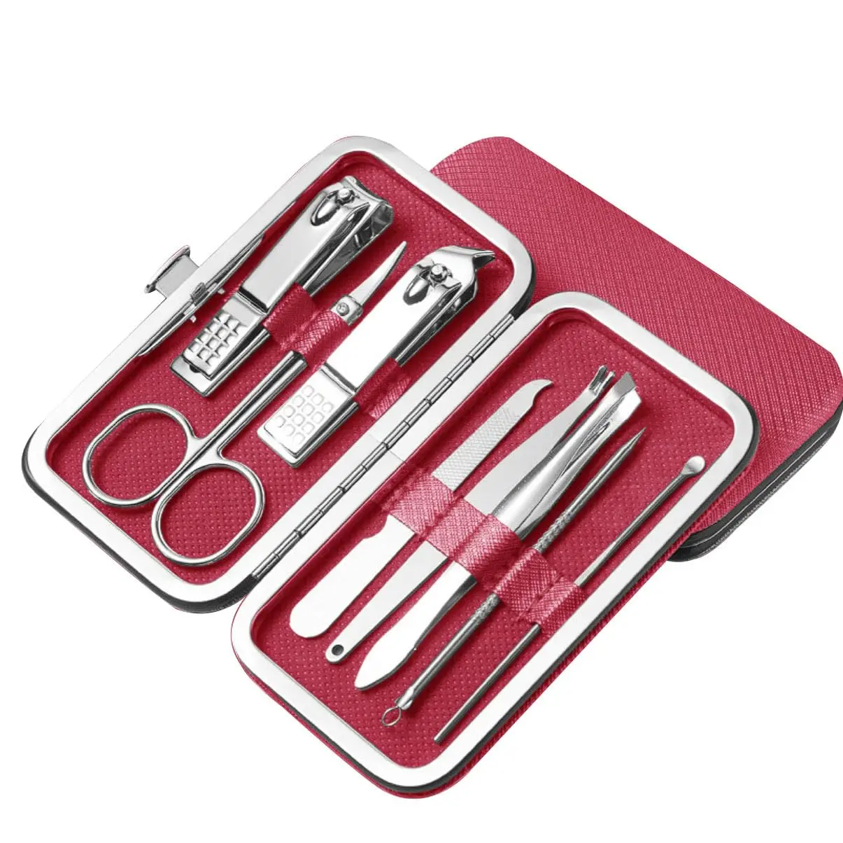 8 Pcs Nail Clippers Set,Stainless Steel Fingernail Toenail Cutter Clippers Portable Professional Pedicure Set Nail Scissors Kit