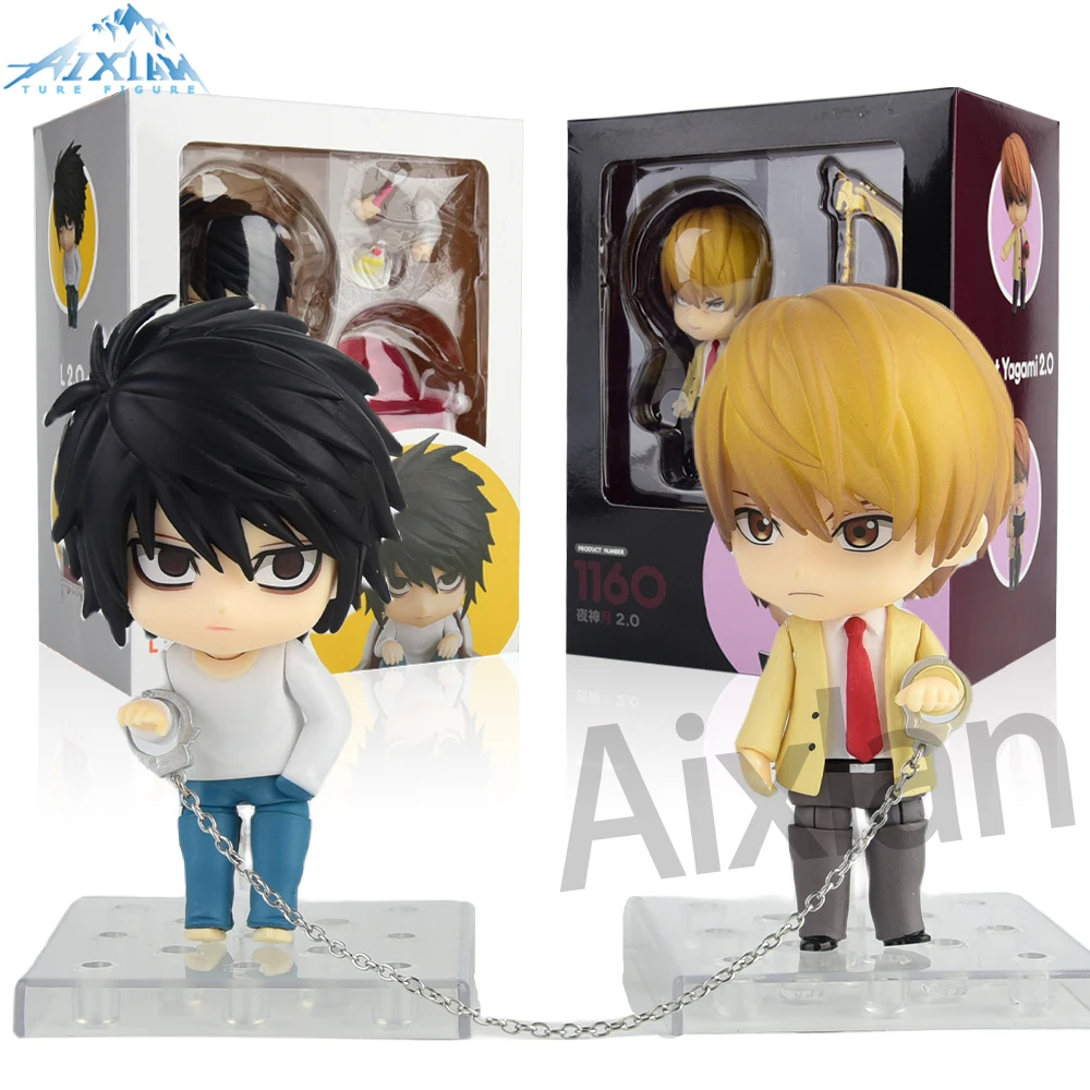 Aixlan#1160#1200 DEATH NOTE Figure Yagami Light Cute Edition 10CM L·Lawliet PVC Action Figure Amine Toygift Collectible Figurine