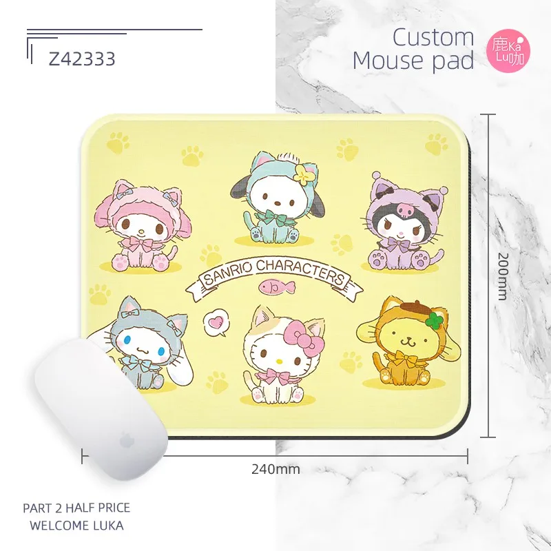

Sanrio Mouse Pad Hello Kitty My Melody Pom Pom Purin Cartoon Anime Character Pattern Girls Kawaii Computer Accessories Gift