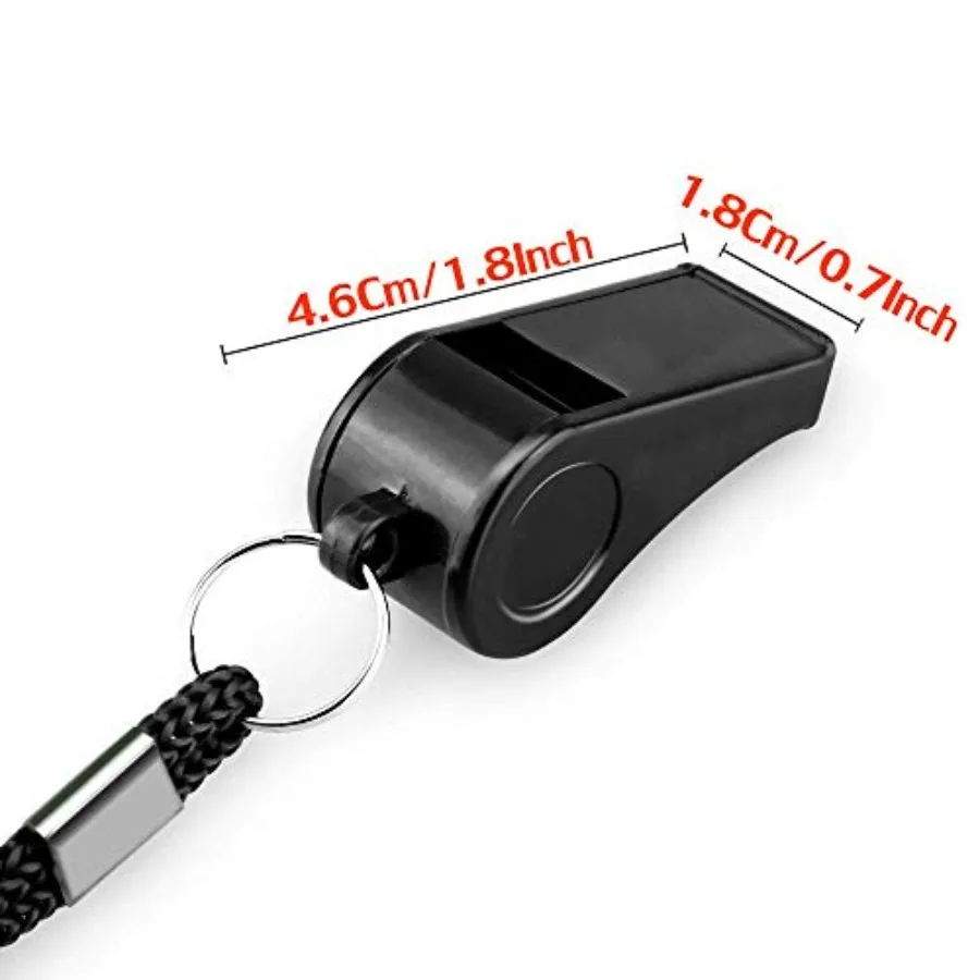 صفارة مكونة من 3 عبوات من صفارات رياضية بلاستيكية مع حبل بصوت عالٍ وهش، مثالية لحكام المدربين والمسؤولين #4