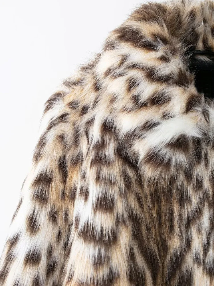 KUCLUT 여성용 따뜻한 인조 모피 재킷, 여성용 버튼 포켓, 턴다운 칼라 코트, 푹신한 겉옷, 겨울