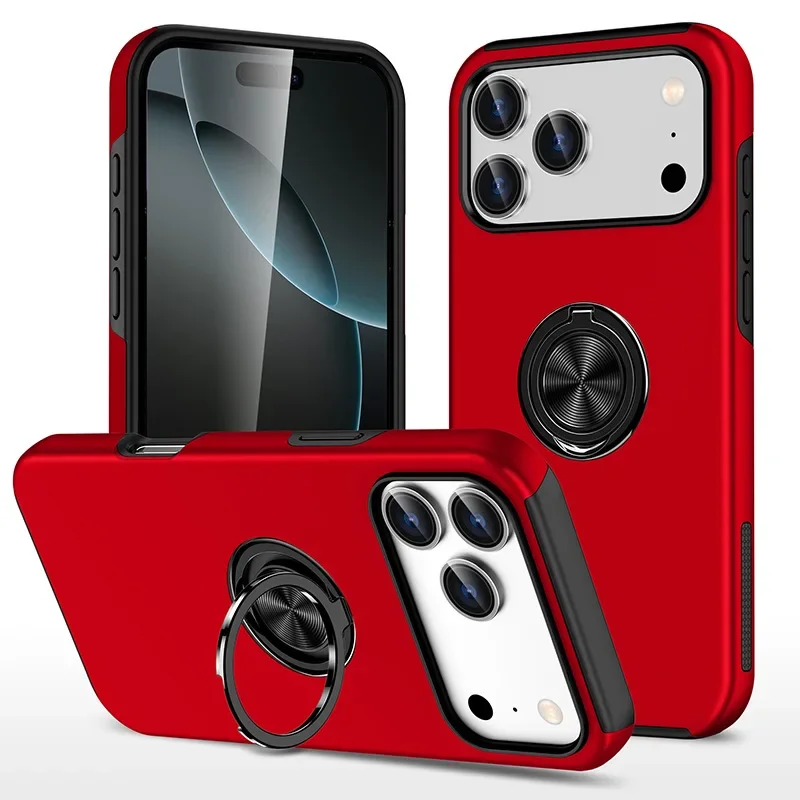 Magnetische Ringhalter-Telefonhülle für Apple IPhone 17 Air 16E 16 15 14 Pro Max 13 12 XS X XR 7 8 Plus Hartschalen-Schutzhülle