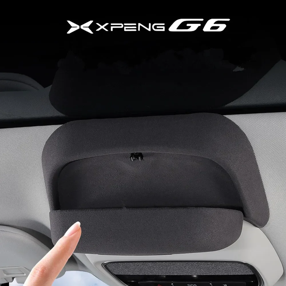 New！ For Xpeng G6 Suede Glasses Case Sunglasses Car Storage Clip Modification Car Roof Storage Interior Decoration Accessories