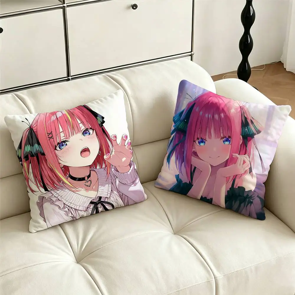Nakano Nino Anime The Quintessential Quintuplets Pillow Case Pattern Printed Pillowcase For Living Room Sofa Cushion Cover