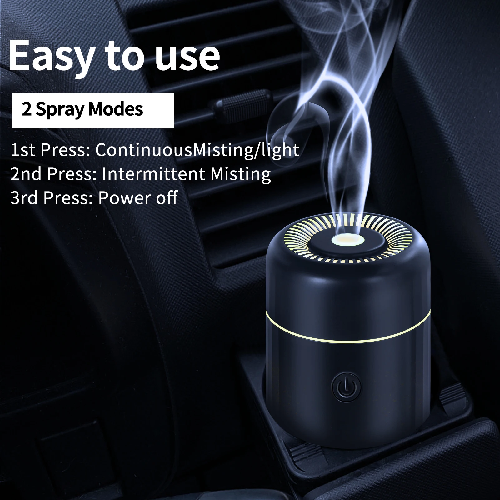 

100ML Car Air Humidifier Portable Mini Spray Mist Humidifier with LED Light USB Powered Essential Oil Difffur Bedroom and Travel