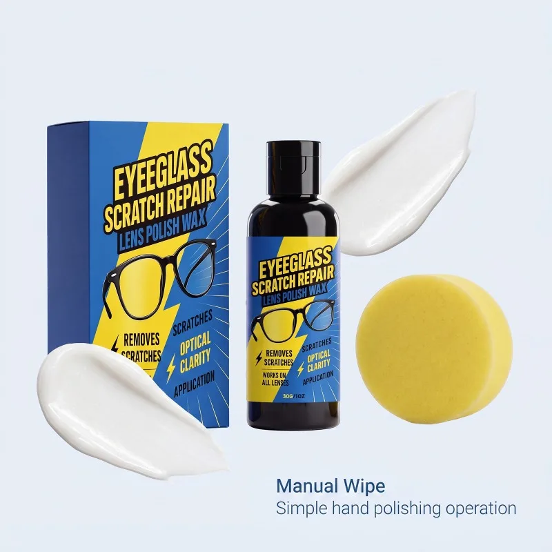 Glasses Scratch Repair Cream - Glasses Lens and Frame Polish, Lens Scratch Polishing, Repair Paste, Suitable for All Glasses