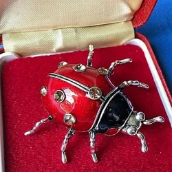 Women Ladybug Brooches Men Suit Lapel Pins Vintage Accessories