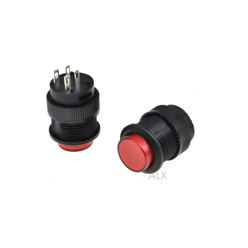 2pcs 16mm r16-503ad Round Red Light self-locking Push Button Switch Micro Tact Key Switch Inching Power 4pin on/off