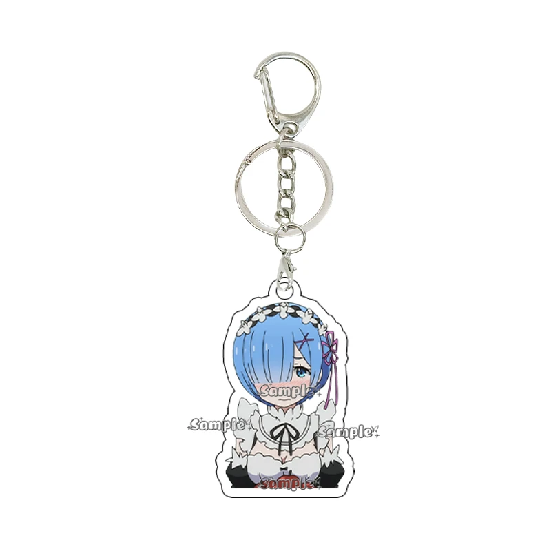 Anime Beatrice Rem Accessory Keychain Acrylic Character Re:ZERO -Starting Life in Another World Backpack Charm Pendant Key Ring view 4