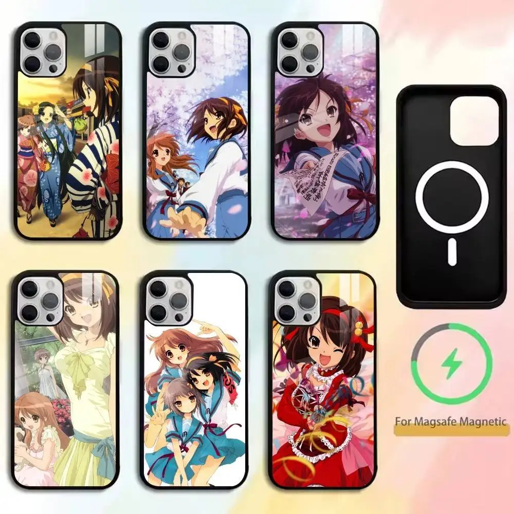 Haruhi-Kyon-Yuki Nagato-Mikuru Asahina Phone Case For iPhone17,16,15,14,13,12,11 Plus,Pro Supports Magnetic Wireless Charging