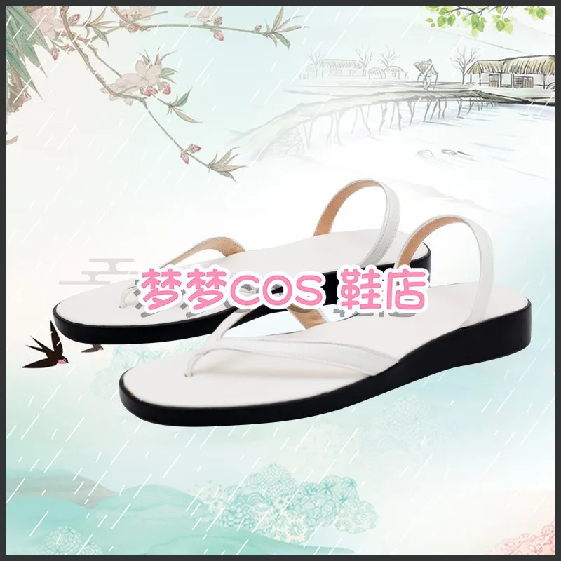 จูจุสึไคเซ็น ริโอเมน ซุคุนะ คอสเพลย์รองเท้าบู๊ทส์ฮาโลวีน คาร์นิวัล ปาร์ตี้ พร็อพ สเตจ รองเท้าแตะสีขาว