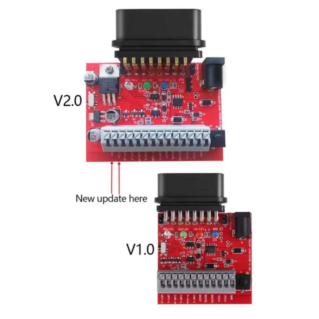 New OTB 2.0 Adapter (OBD on Bench Adapter) VS OTB 1.0 For KT200 KT200II Foxflash Programmer