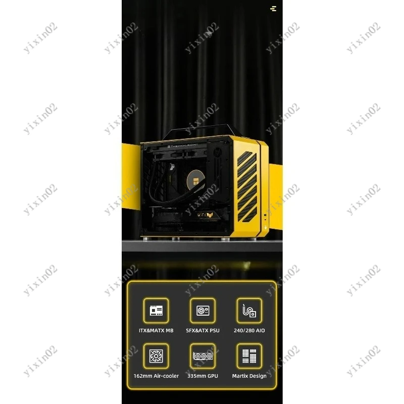 Portable Full Tower PC Case C28 - ITX/MATX Compatible Water-Cooler Mechanic Master Chassis view 4