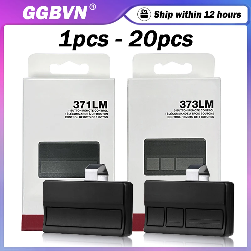 

1-20pcs 371LM 373LM Garage Door Opener Work With 370LM 372LM 950D 953D 956D 953T 950CD 953CD 315MHz Purple Learn Buttons Opener