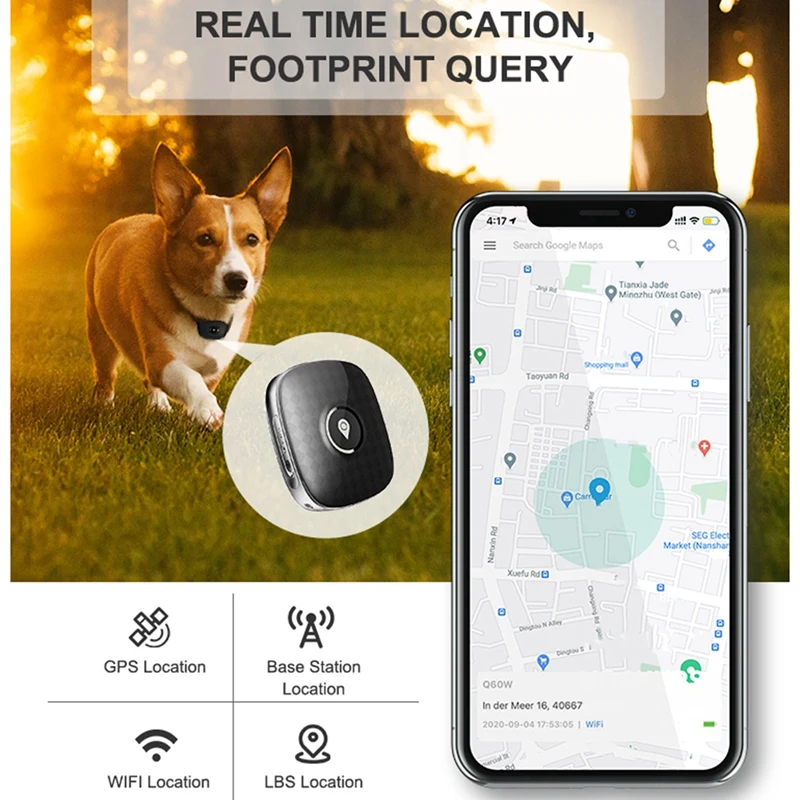 4G Dog GPS Tracker Waterproof Pet Cat Anti-Lost Location Tracking Mini Smart Collar GPS Device With Electric Fence