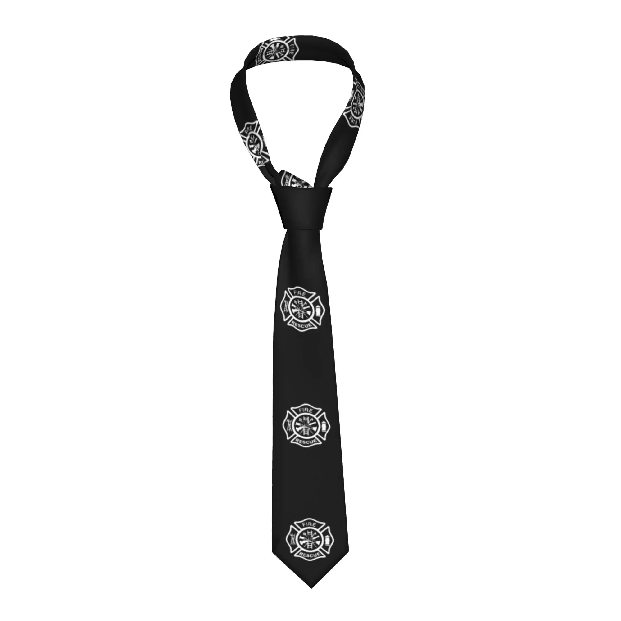 Fire Rescue Firefighter Neck Ties for Men Classic  Silk Business Neckties