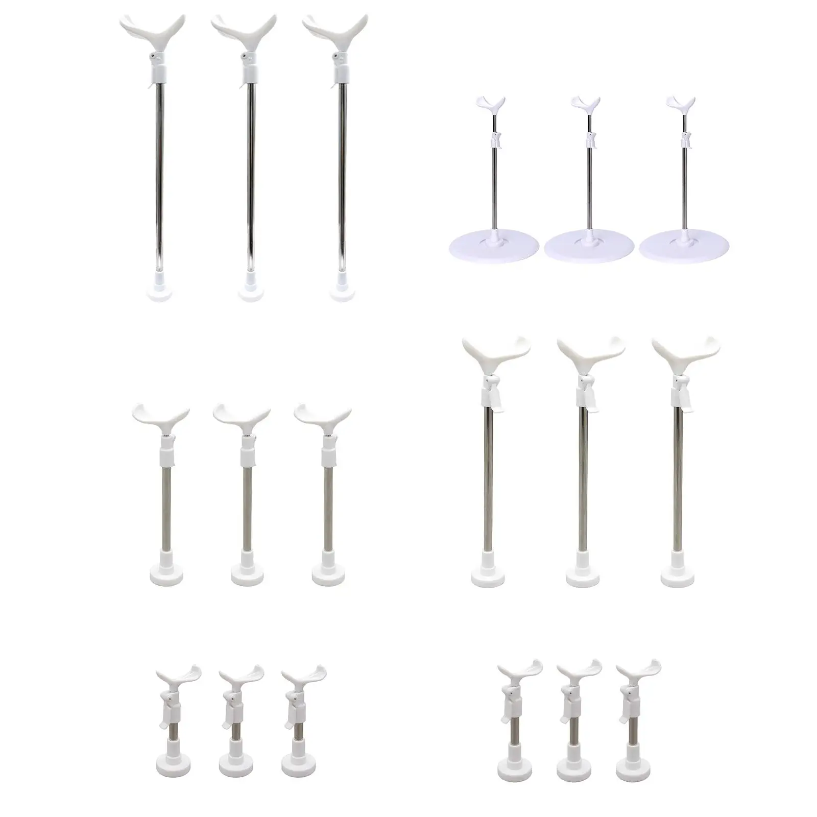 

3Pcs Doll Display Stand Stainless Support Rack for Collection Window Display
