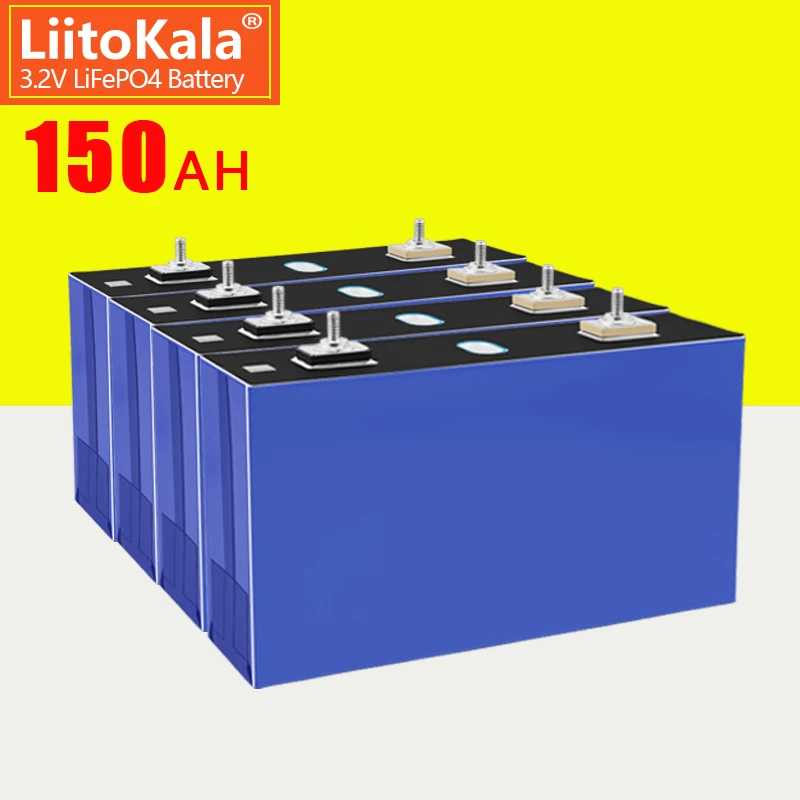 

4/8/16/24/32PCS LiitoKala 3.2V 150Ah Lifepo4 Battery Rechargeable Cell Pack 12V 24V 48V for RV Golf Cart Boats EU US duty free