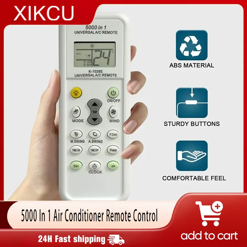 مكيف هواء عالمي 5000 في 1 جهاز تحكم عن بعد لـ LG Gree Midea توشيبا هاير دايكن هيتاشي شارب باناسونيك سامسونج سانيو