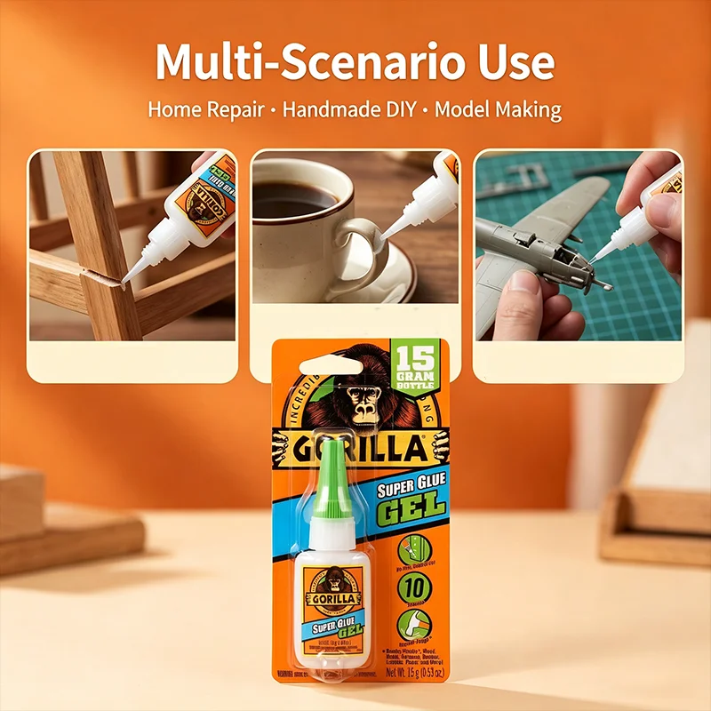Gorilla Super Glue Gel Xl Quick-Drying Glue Versatile Super Sticky For Welding Plastics Metals Wood And Acrylic. - view 4