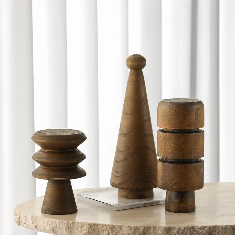 

Modern Minimalist Solid Wood Abstract Sculpture Art Tree Figurine Creative Craft for Showroom Hotel Villa Home Decor