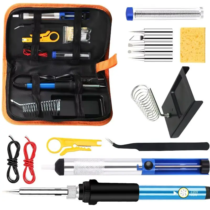 

Adjustable Temperature Electric Soldering Iron Welding Kit 11 Piece Set EU Plug 220V 60W Internal Hot Soldering Iron Tool