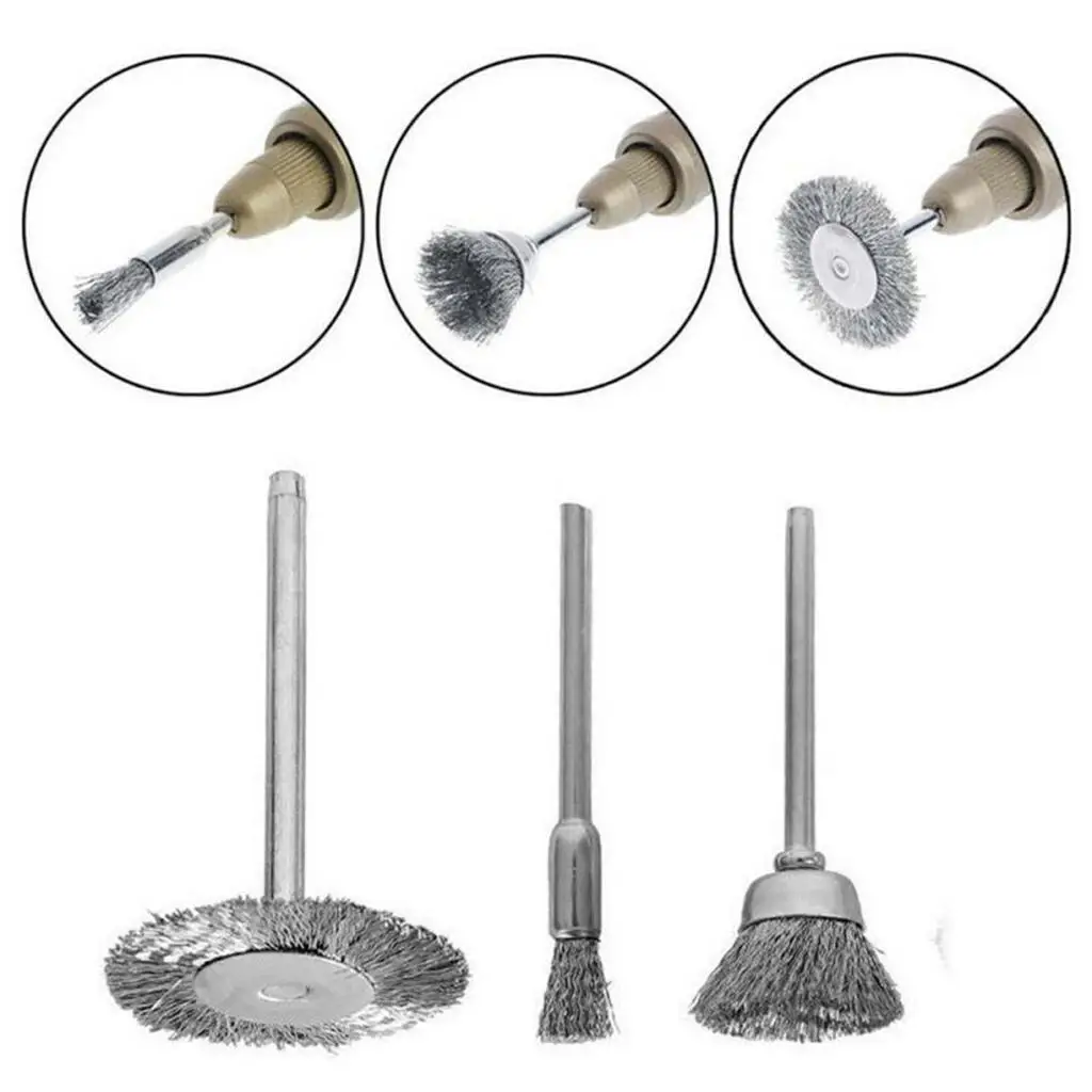 Steel Brush Drill Attachment Rust Remover Polishing Set Wire Wheel Brush Kit for Metal Paint Removal
