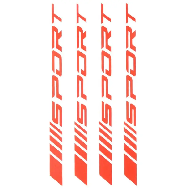 AC34-Sport Decal Sticker Wheels Rims Racing Car Sticker Self Adhesive Car Door Rims Wheel Hub Decal Accessories 4PCS , Red