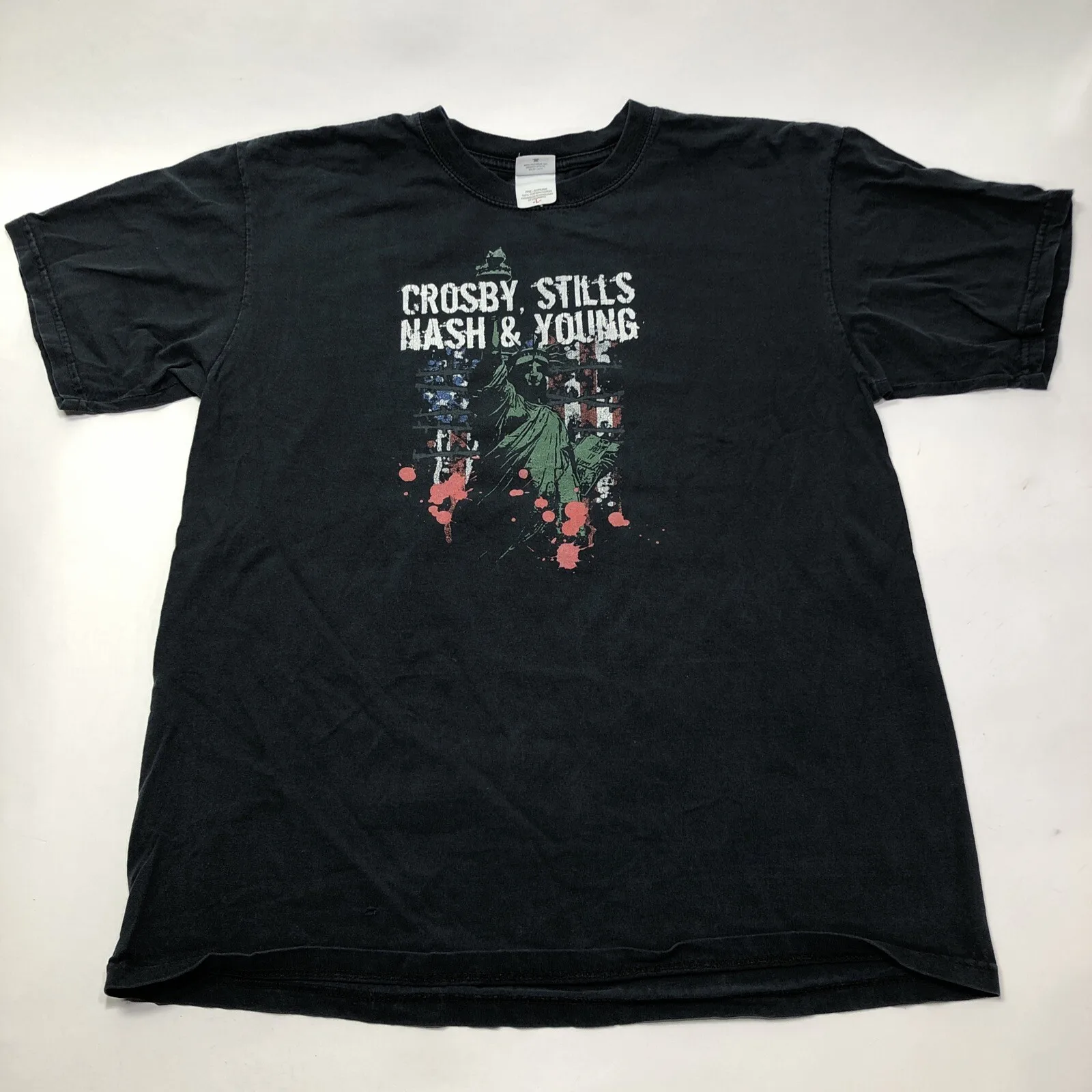 كروسبي ستيلز ناش نيل يونغ CSNY حرية الكلام جولة 2006 كبير تي شيرت Vtg