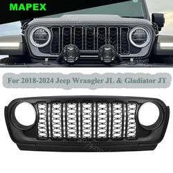 2018-2024 Front Grille Black Mesh Grille Fit for Jeep Wrangler JL / Gladiator JT NEW